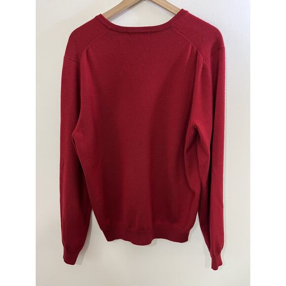 Brooks Brothers Merino Wool Preppy Grandpa Sweater L Academia Quiet Luxury Red - Picture 3 of 13